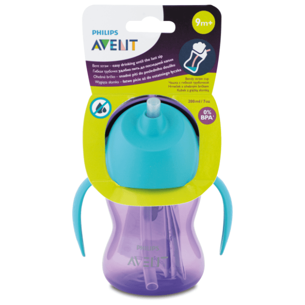 AVENT magična šolja sa slamkom 200ml devojčice 1