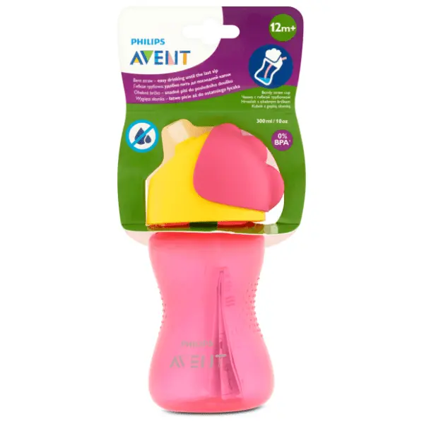 AVENT magična šolja sa slamkom 300ml roze 1