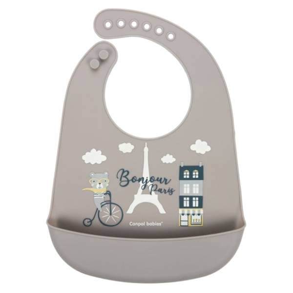 CANPOL BABIES Silikonska portikla za bebe Bonjour Paris bež 0