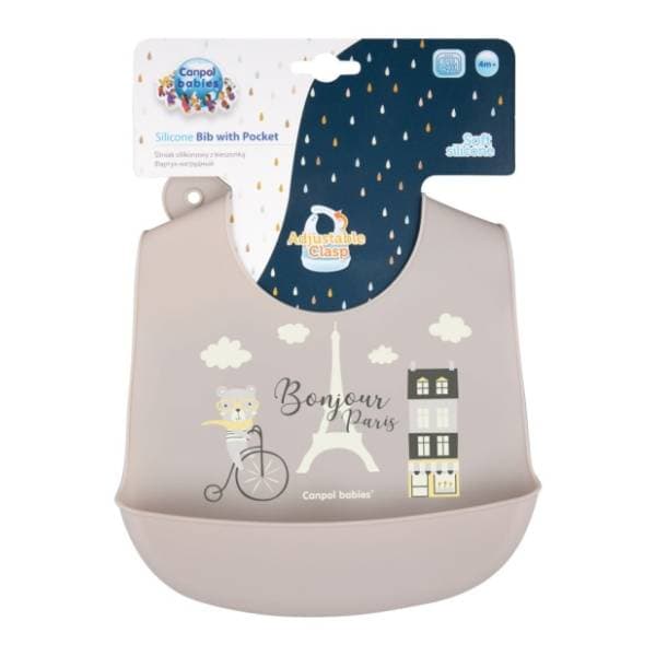 CANPOL BABIES Silikonska portikla za bebe Bonjour Paris bež 1
