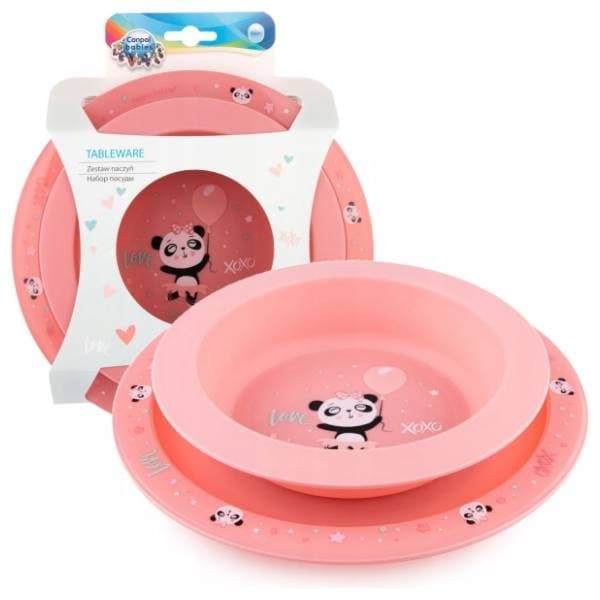 CANPOL BABIES Pribor za hranjenje beba Exotic Animals roze 1
