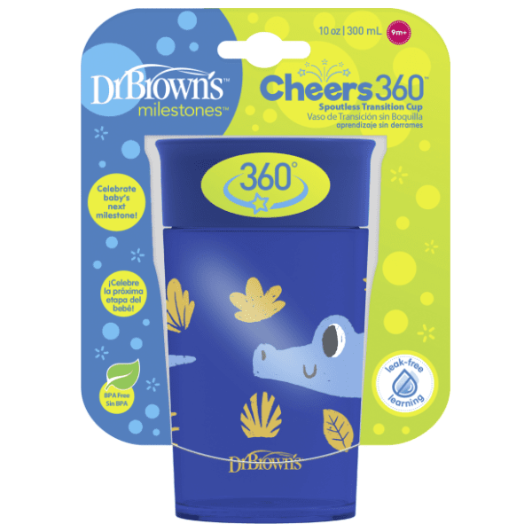 DR. BROWN'S No spill šolja 360 stepeni (9m+) plava 300ml 1