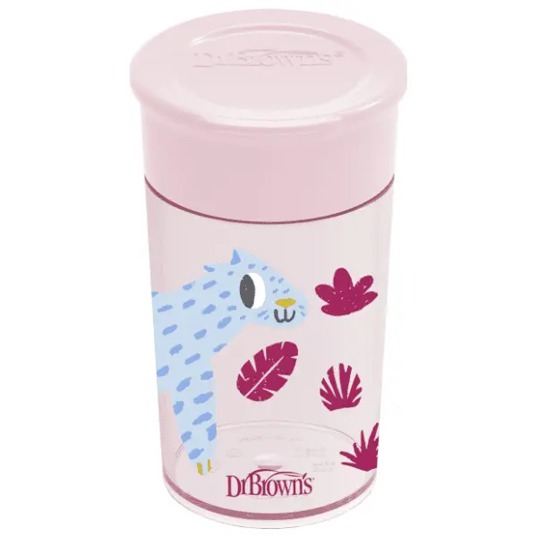 DR. BROWN'S No spill šolja 360 stepeni (9m+) roze 300ml 0