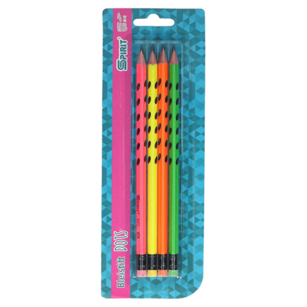 Drvena olovka SPIRIT neon dot 4kom 0
