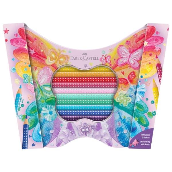 Drvene boje FABER CASTELL grip sparkle metalna kutija 20kom 0