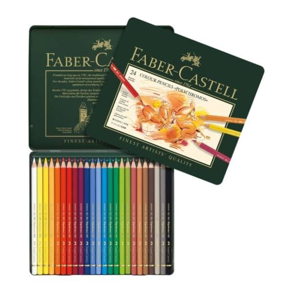 Drvene boje FABER CASTELL polychromos metalna kutija 24kom 0