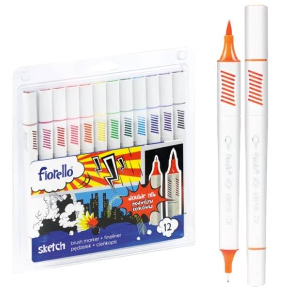 Flomaster sa četkicom + fineliner FIORELLO 12kom 0