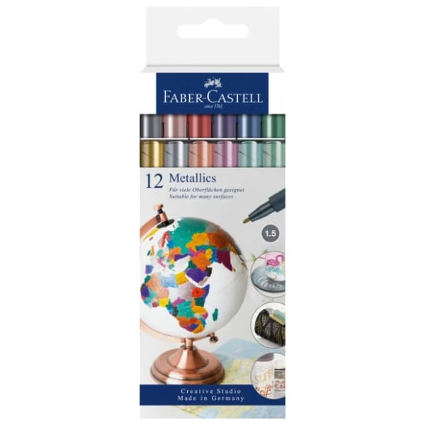 Flomasteri FABER CASTELL permanent marker metalics 12kom 0