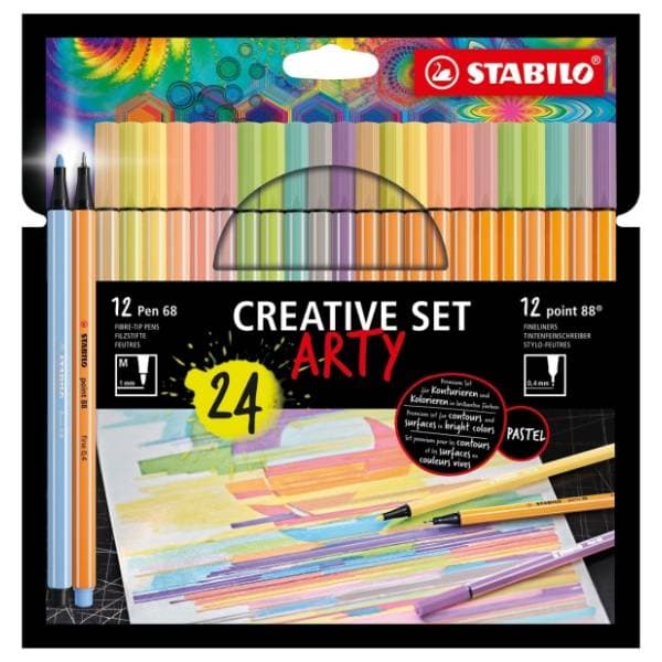 Flomasteri STABILO set point 88 + finelineri pen 68 24kom 0