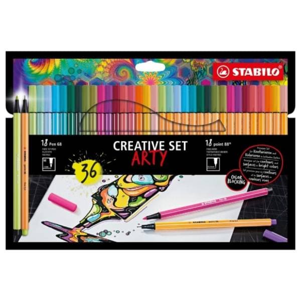 Flomasteri STABILO set point 88 + finelineri pen 68 36kom 0