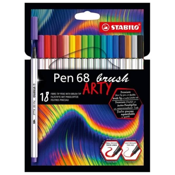 Flomasteri STABILO pen 68 brush 18kom 0