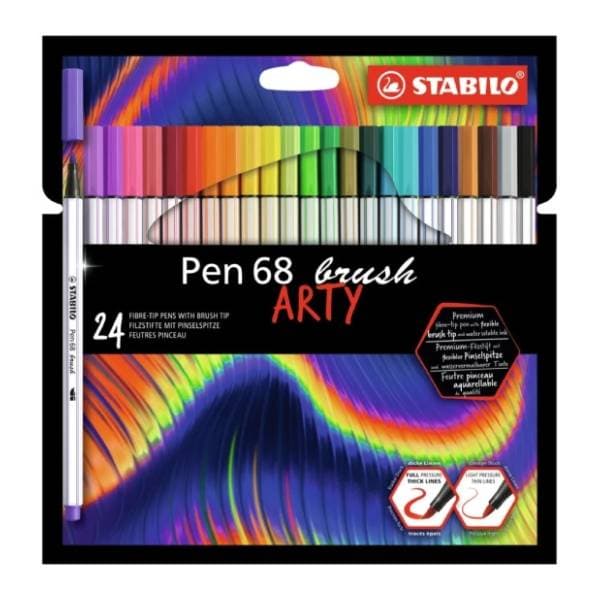 Flomasteri STABILO pen 68 brush 24kom 0