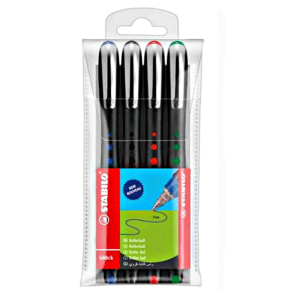 Gel olovka STABILO roler black 4kom 0