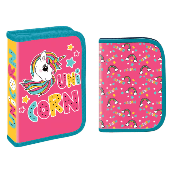 Jednodelna pernica sa dva flepa S-COOL Unicorn puna 0