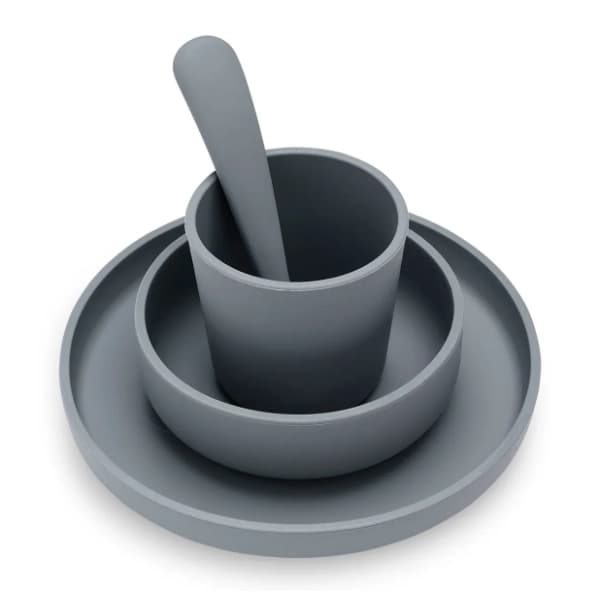 JOLLEIN Silikonski set za hranjenje beba Storm grey 0