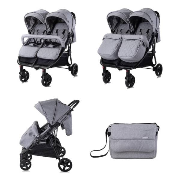 LORELLI BERTONI kolica za blizance Duo Cool grey 1
