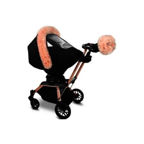 ORBIT BABY Zimski set za kolica crni sa roze krznom 1