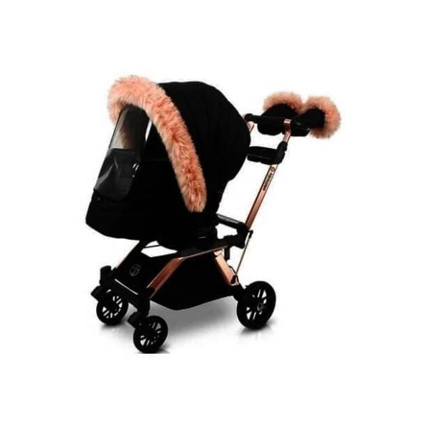 ORBIT BABY Zimski set za kolica crni sa roze krznom 3