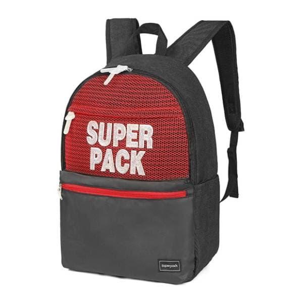 Ranac za školu S-COOL Teenage superpack crveno-crni 0