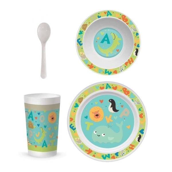 S-COOL Baby set za jelo Letters SC1599 tirkizni 0
