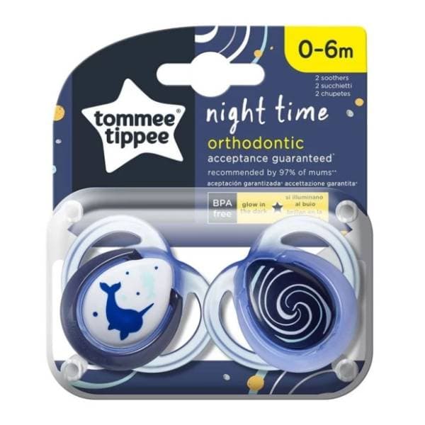 TOMMEE TIPPEE Night narval varalica (0-6m) plava 2kom 2