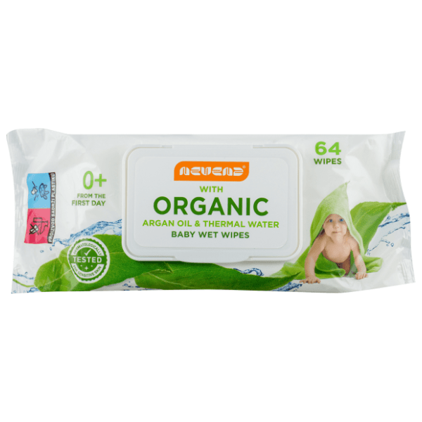 Vlažne maramice NEVENA baby organic argan oil & thermal water 64g 0