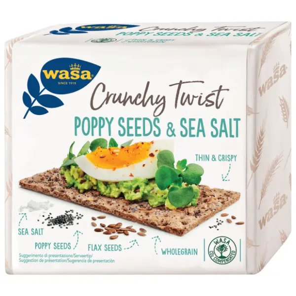 WASA hrskavi hleb crunchy twist mak i morska so 245g 0