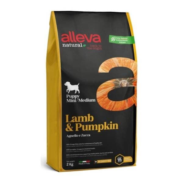 ALLEVA Natural hrana za štence jagnjetina i bundeva 2kg 0