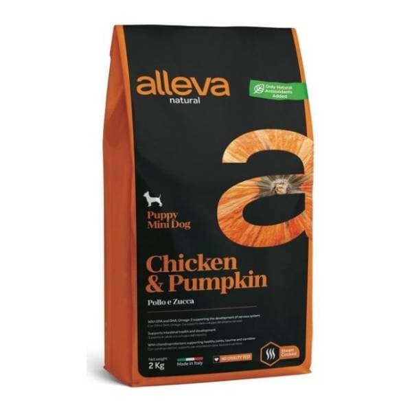 ALLEVA Natural hrana za velike štence piletina i bundeva 2kg 0