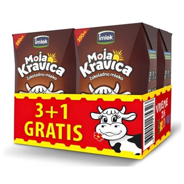 Čokoladno mleko MOJA KRAVICA 1% 250ml 3+1gratis 0