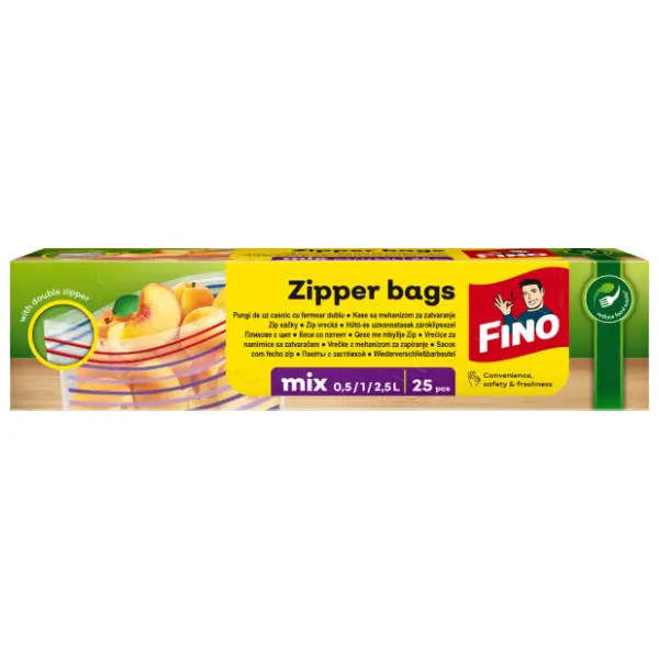 FINO kese za zamrzivač zipper bags 0,5l/1l/2l 25kom 0