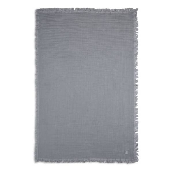 JOLLEIN Muslin prekrivač Fringe deken 75 x 100 cm sivi 1
