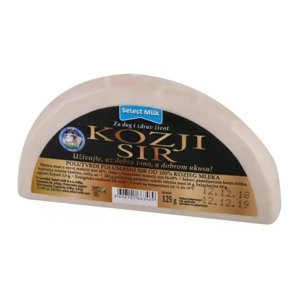 Koziji sir SELECT MILK polutvrdi 25%mm 125g 0
