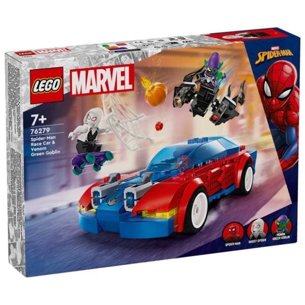 LEGO Marvel Spajdermenov trkački auto i venomizirani Zeleni Goblin 76279 0
