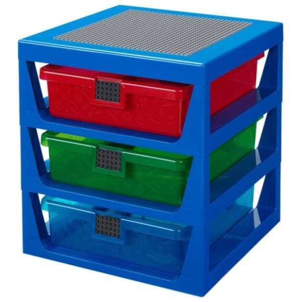 LEGO polica sa 3 fioke i podlogom za gradnju plava 0