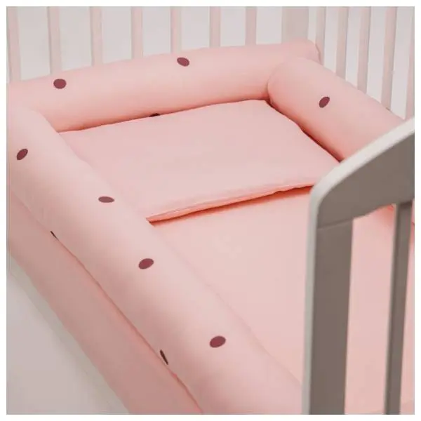 STEFAN posteljina sa ogradicom za bebe 80 x 120 cm roze 1
