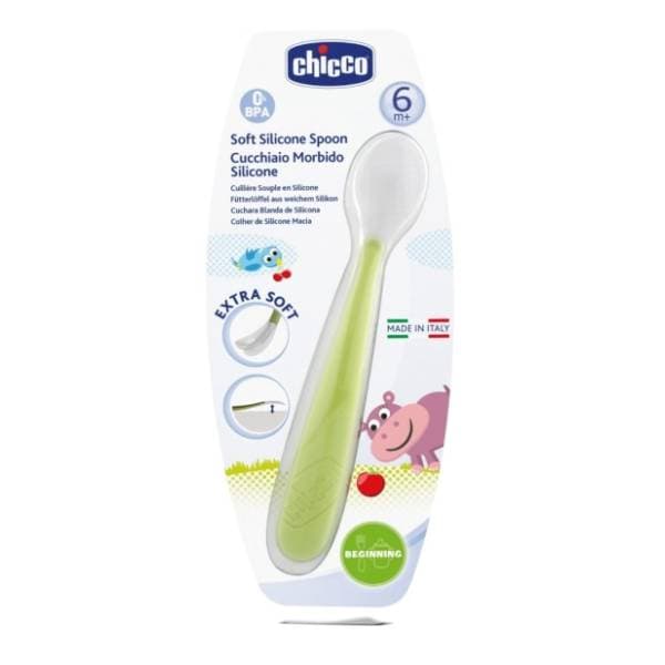 CHICCO Silikonska kašika 6m+ zelena 0