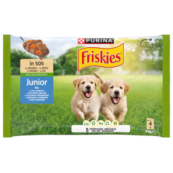 FRISKIES Junior piletina u sosu 4x85g 0