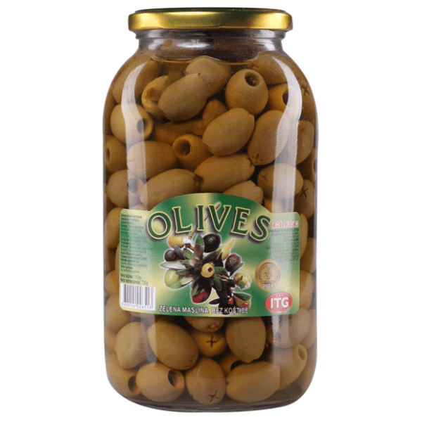 ITG Elite zelene masline bez koštice 1,5kg 0