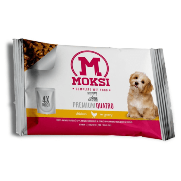 MOKSI puppy & junior piletina 4x100g 0