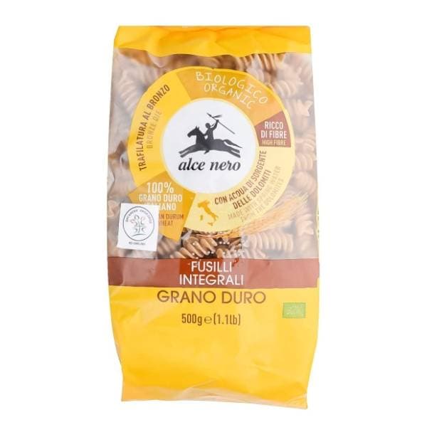 Testenina ALCE NERO bio integrale fusilli 500g 0