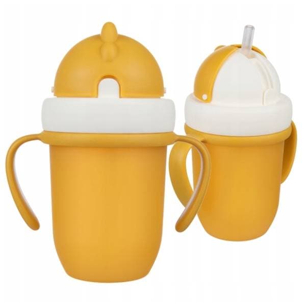 CANPOL BABIES šolja sa silikonskom slamčicom 210ml žuta 1