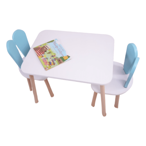 HANAH HOME dečiji sto i stolica Bunny blue white 0