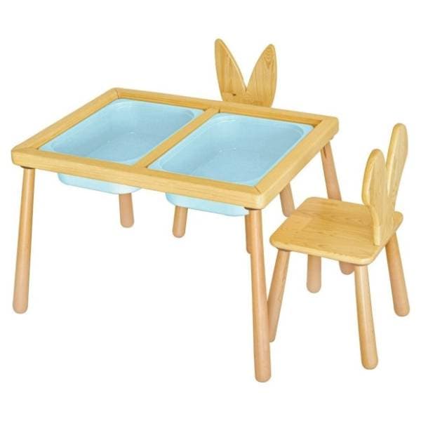 HANAH HOME dečiji sto sa dve stolice blue 0