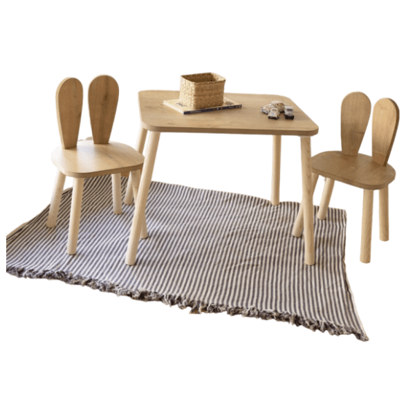 HANAH HOME dečiji sto sa dve stolice Bunny brown 0