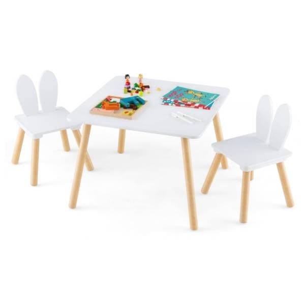 HANAH HOME dečiji sto sa dve stolice Bunny white 0