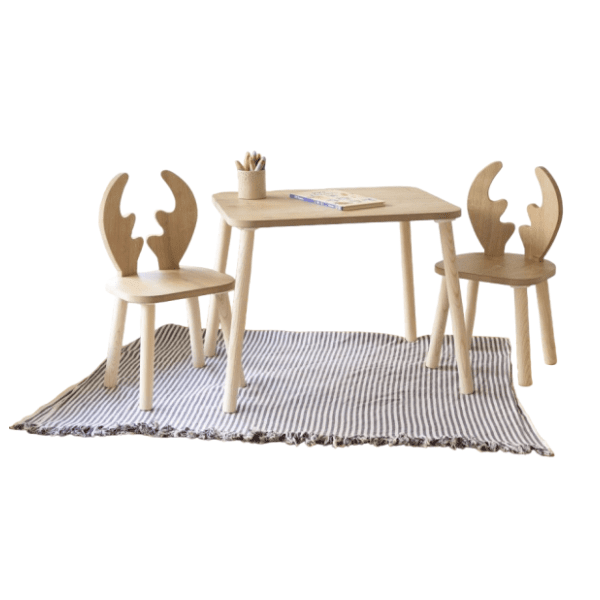 HANAH HOME dečiji sto sa dve stolice Deer brown 0