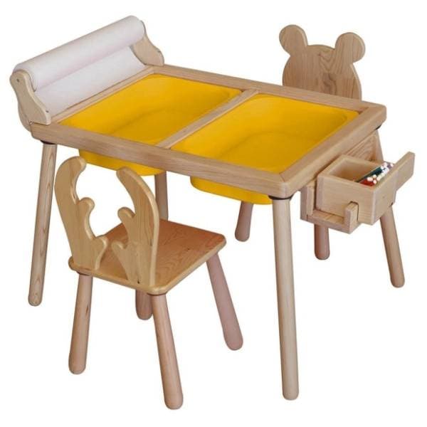 HANAH HOME dečiji sto sa dve stolice Roll yellow 0