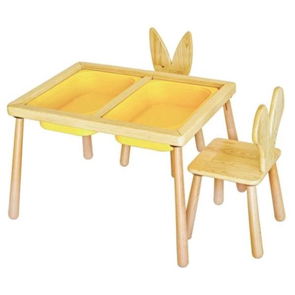 HANAH HOME dečiji sto sa dve stolice yellow 0