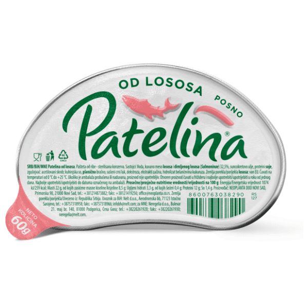 Pašteta PATELINA losos 60g 0